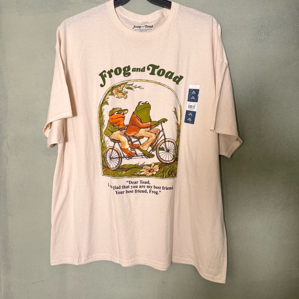 Frog and Toad Tandem Bike Graphic cream Tee